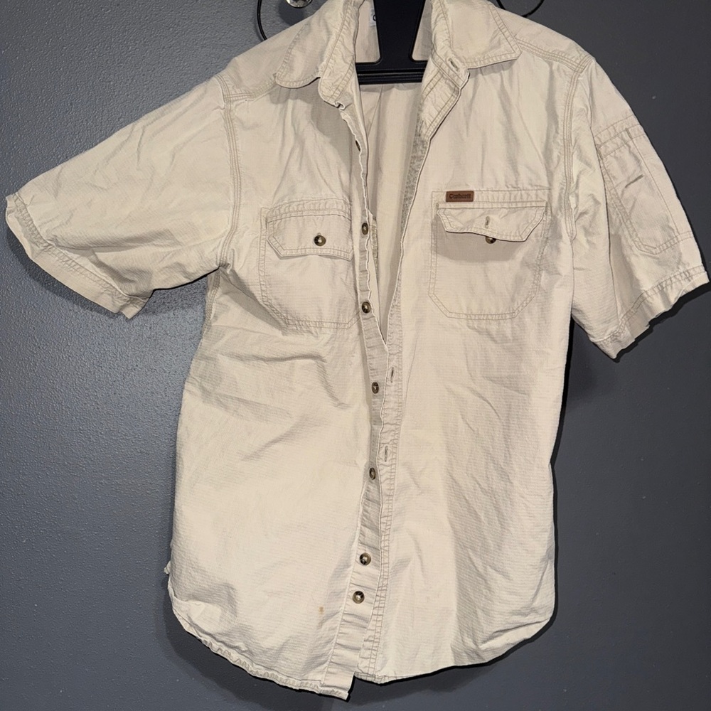Men's Casual White Button Down Shirt